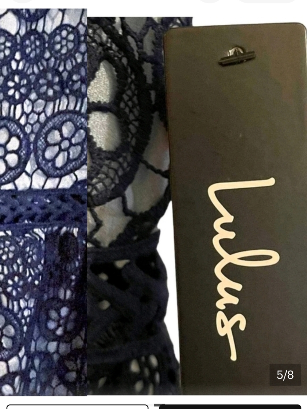 Forever My Love Navy Crochet Lace Skater Dress Nwt - Picture 8 of 8